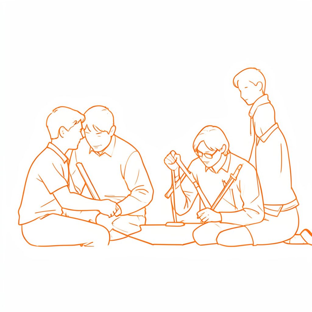 Community service scene with warm, hopeful atmosphere
